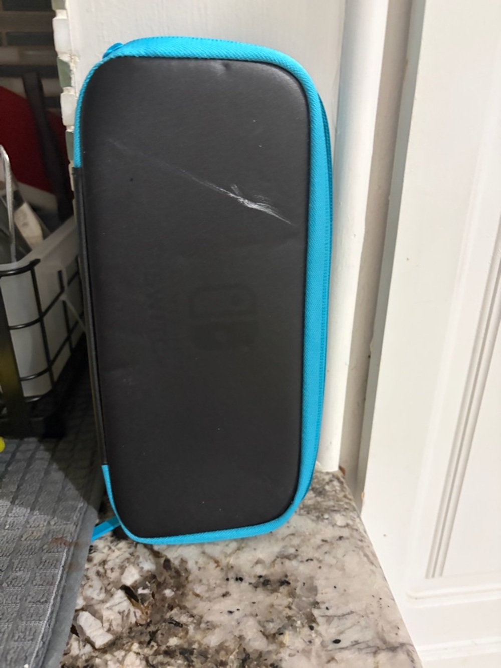 Protective Nintendo Switch Carry Case - Black with Bright Blue Trim